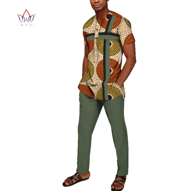Африканский дизайн одежда базин богатый мужские комплекты из 2 предметов