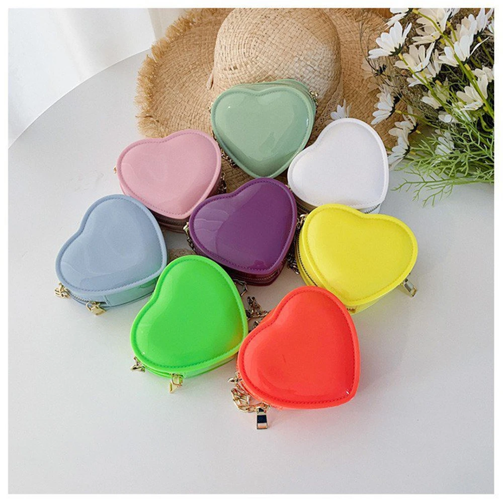 

Crossbody Bag For Women Summer Bag Candy Color Heart Shape Chains PU Single Lady Shoulder Bags Cross-body Fashion Party Bolsos