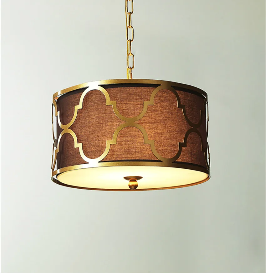 Американские Золотые железные подвесные светильники в стиле ретро для спальни