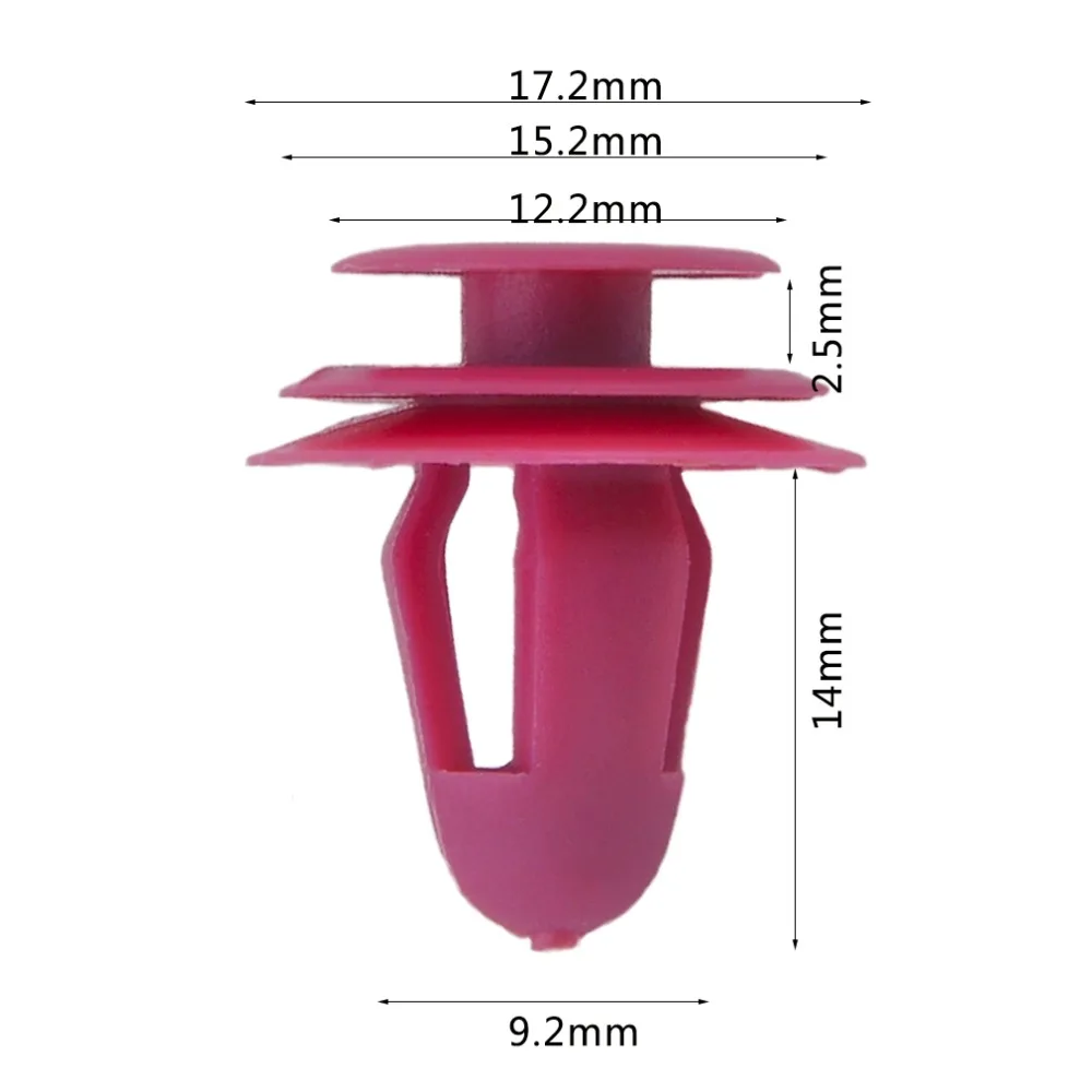 

50pcs 8mm 67771-12050 Red Plastic Car Panel Fixed Clamp Door Bumper Fastener Buckle for TOYOTA for Honda