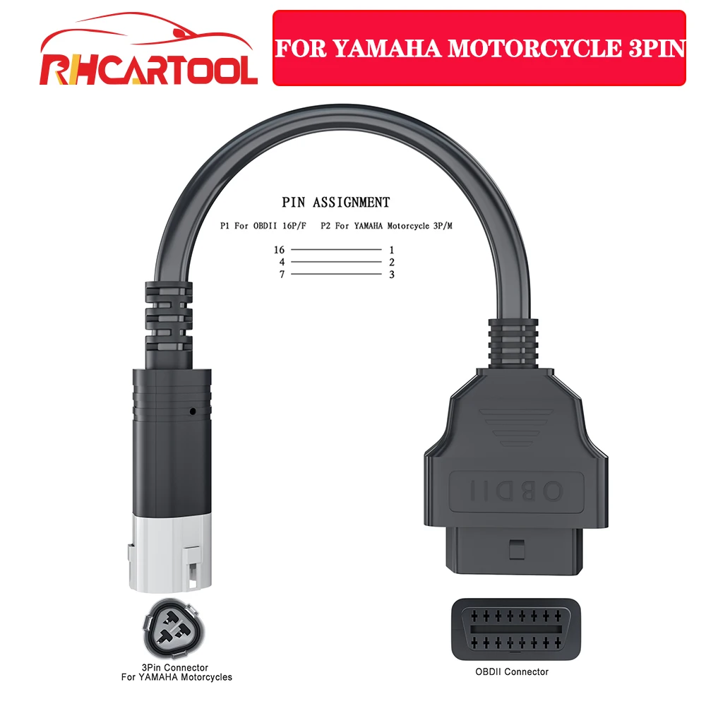 

2021 Новый OBD2 разъем для мотоцикла YAMAHA 3pin 4pin OBD OBD2 Удлинительный кабель диагностический инструмент