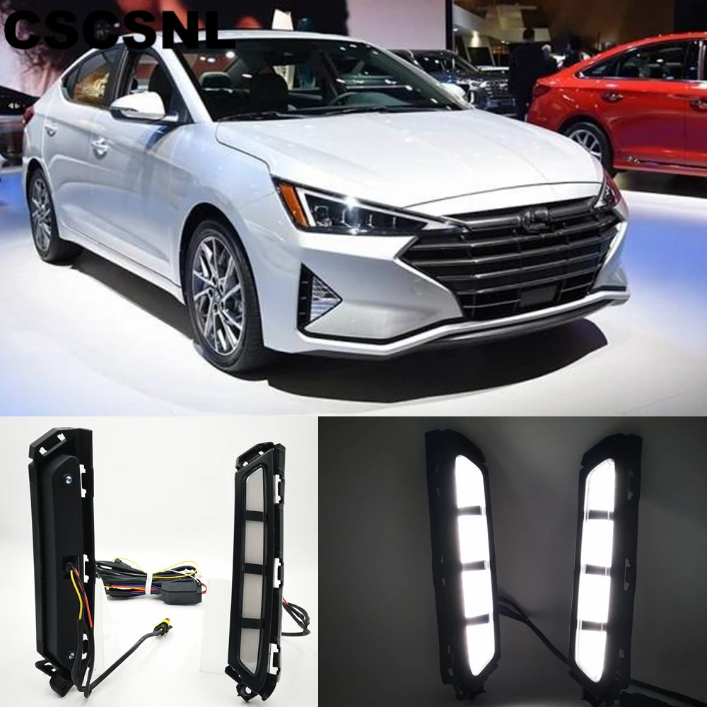 CSCSNL 1 пара светодиодный ных противотуманных фар для Hyundai Elantra 2019 2020 DRL дневные
