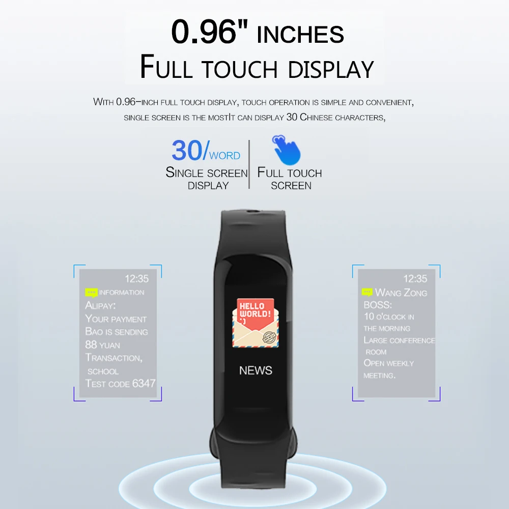 IP67 умный Браслет для женщин и мужчин фитнес трекер часы с пульсометром счетчик