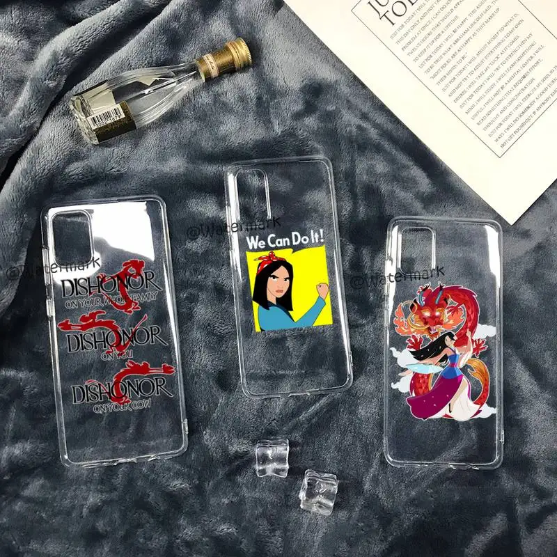

Hua Mulan Phone Case For Samsung S30 S21 S20 Fe Note 20 Ultra S10 S9 S8 Plus S7 S10e Transparent Cover