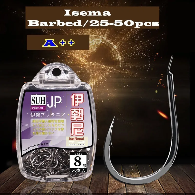 

Boxed 2 boxs Fishing Hooks Barbs Japan Iseama High Carbon Steel Barbed fishhook Super Hard Carp Tool Jig Fish Tackle Accessories