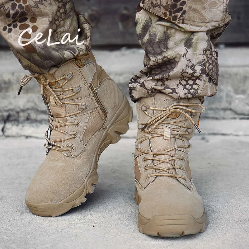 

Outdoor Security Footwear Man Big Sizes Boots Men Military Combat Boots Special Force Tactical Desert Army Boots Non-slip NA56