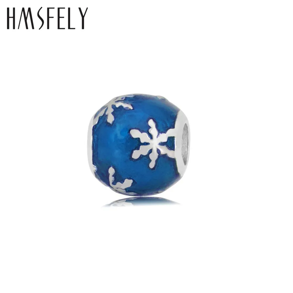 HMSFELY шарм снежинка эмалированные бусины для самостоятельного изготовления