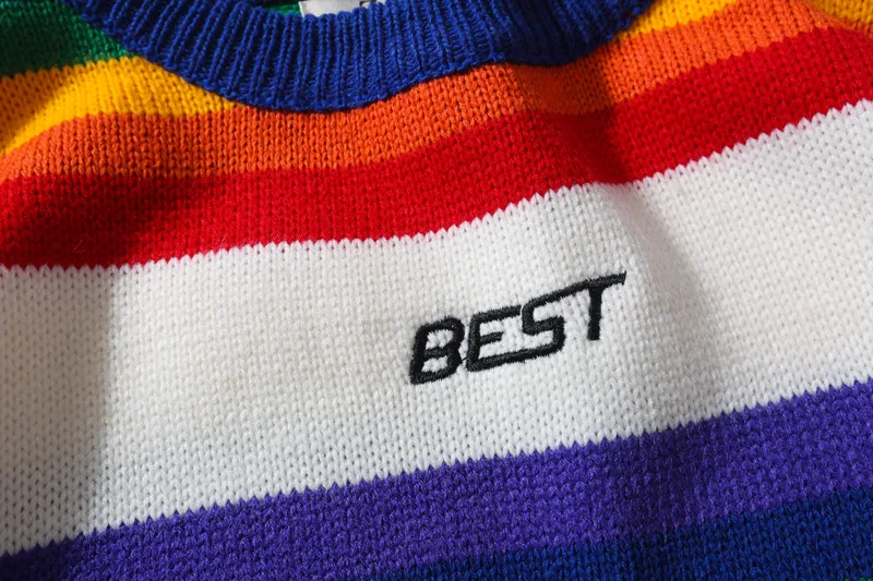 Эстетическое гранж Ретро 90S винтажная одежда корейский стиль мужской Радужный