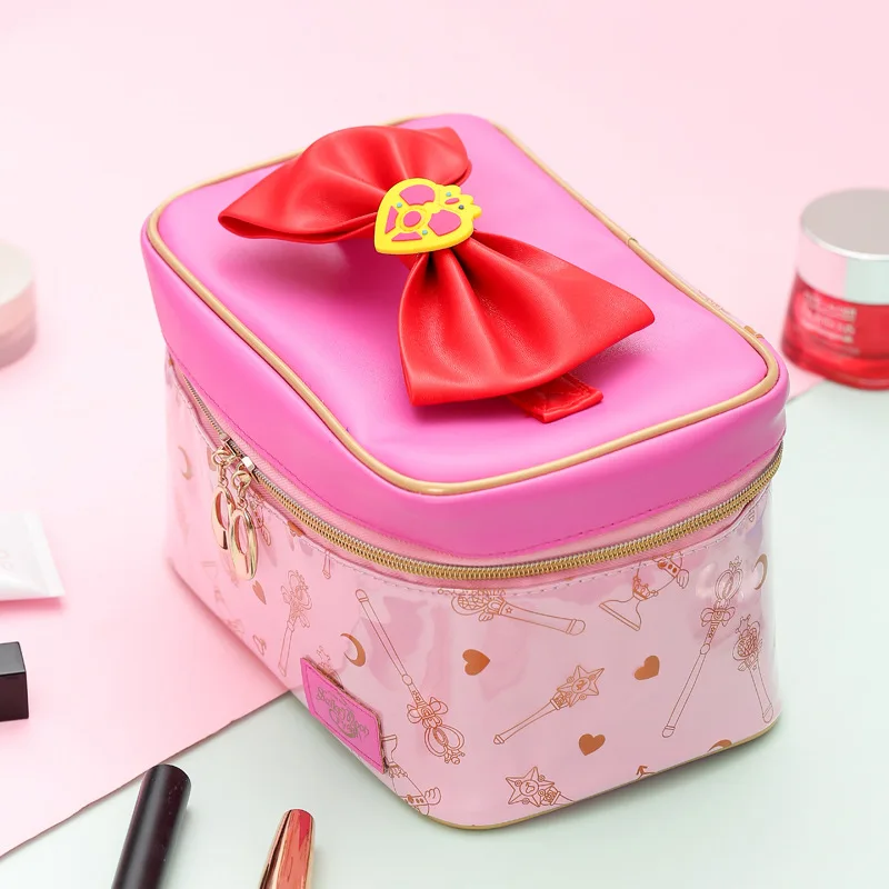

Japan Cosmetic Bag PU Leather Cosmetics Storage Bag Purchasing Agents Celebrity Style Pretty Girl Warrior Cartoon Cute Large-Vol