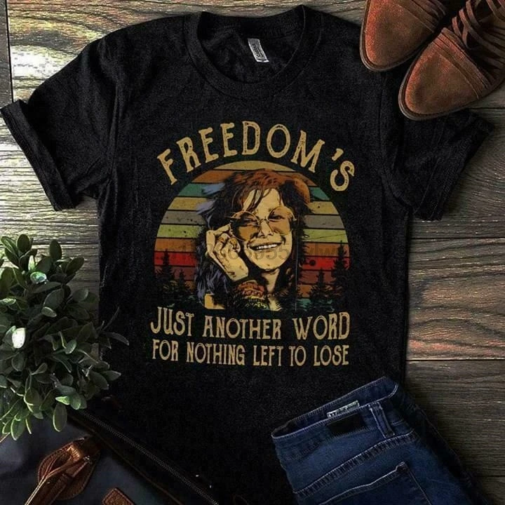 

Janis Joplin Me And Bobby Mcgee Lyrics Black T Shirt M 6 Xl