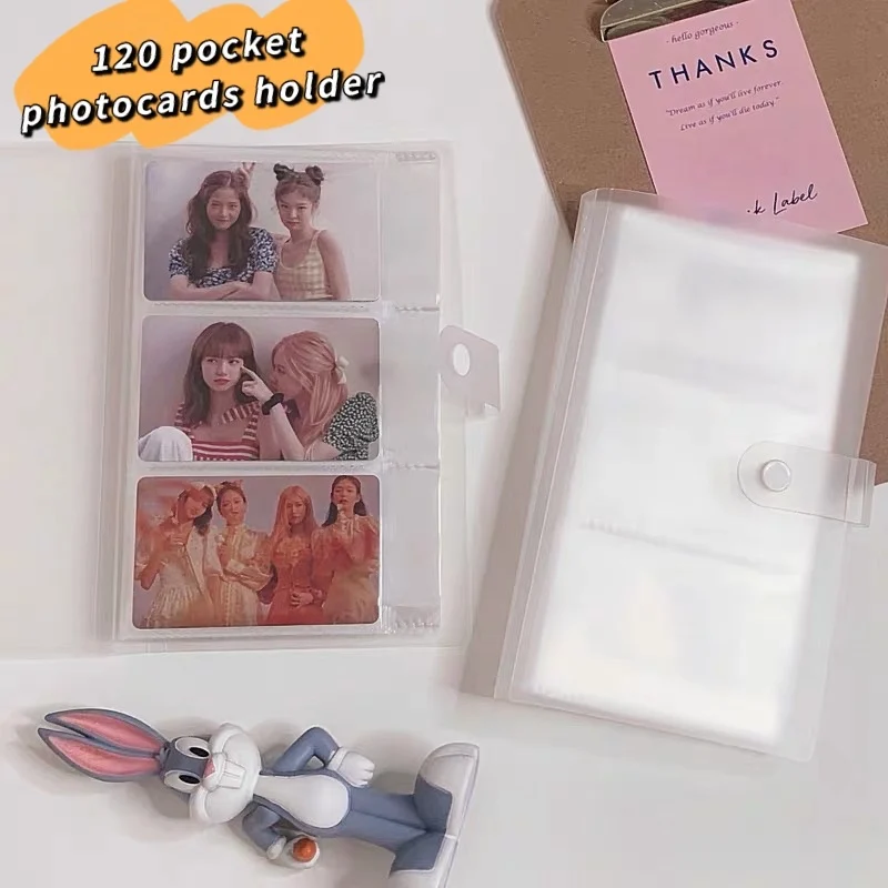 

Коллекция карманных фотокарт 120 K-POP, Фотокарточка мешки для хранения PP, матовая деловая женская карта, зажим для карт, стикер для билета, колл...