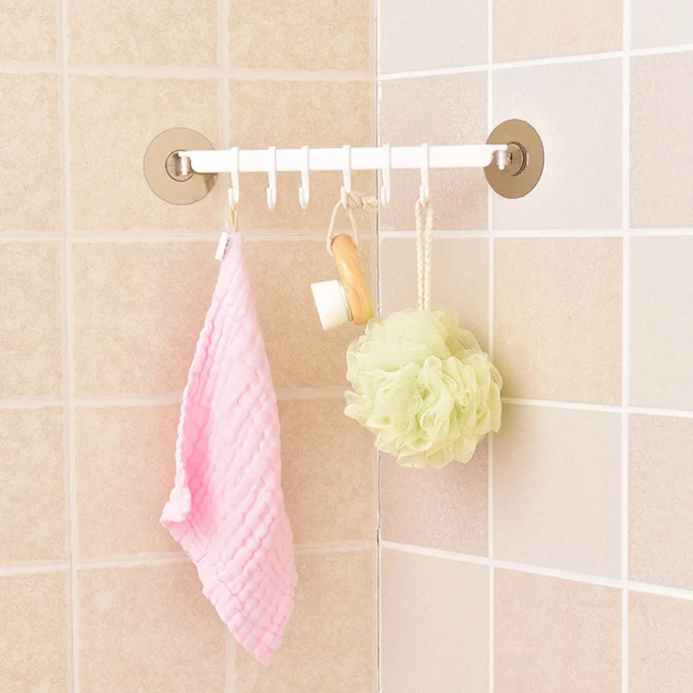 Крепкий крючок на клейкой основе 6 рядов крючков кухонная настенная подвесная