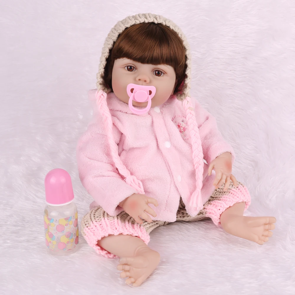 55CM Reborn Baby girl full body Silicone Soft toddler Doll For Kid Fashion Bebes the best Christmas birthday gift playmate | Игрушки и