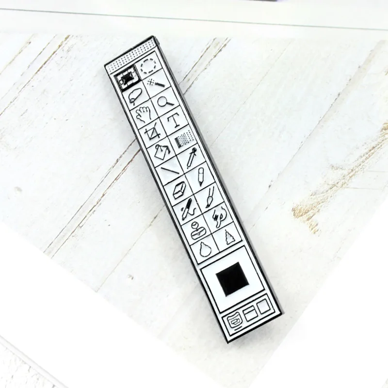 Милый мультфильм Ps Toolbar Броши для женщин и мужчин креативный фотошоп твист