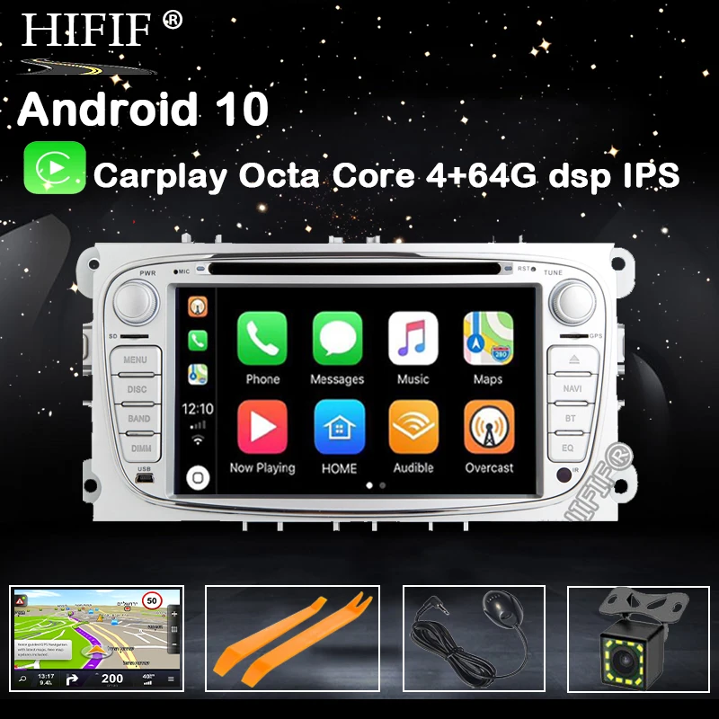Android 10 8 ядер/4 ядра 4G/2G ОЗУ DSP IPS 2 din автомобильный DVD GPS для FORD Focus S-MAX Mondeo C-MAX Galaxy радио
