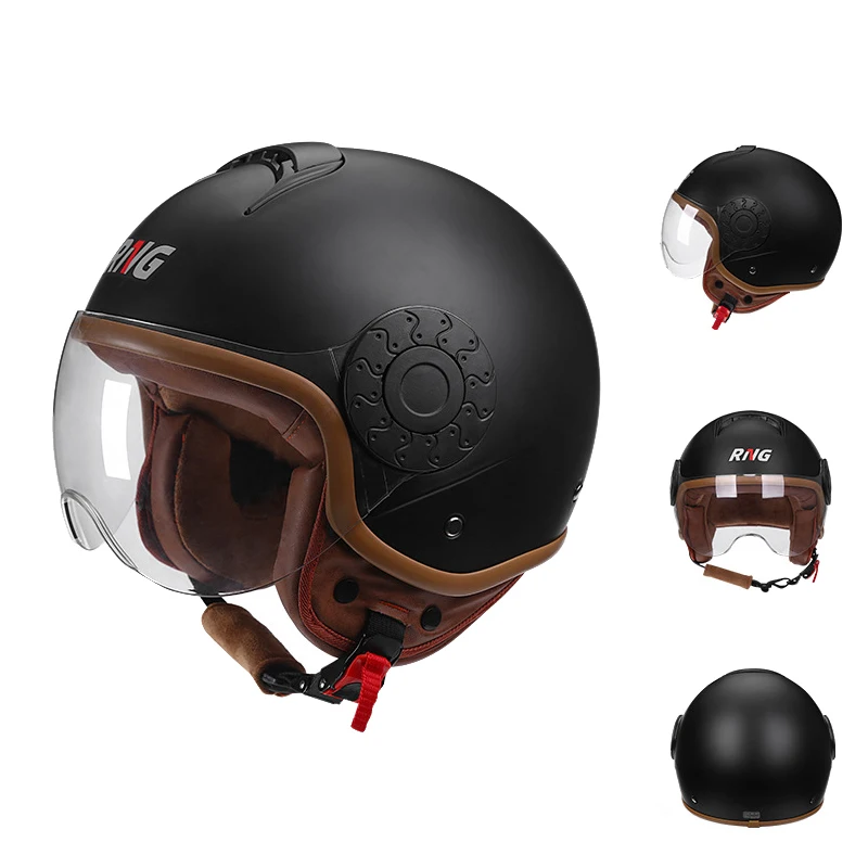 

Open Face Motorcycle Helmet Motorbike Chopper Vespa Mopeds Cascos Pilot Jet Casque Black Capacete De Motocicleta Men Women