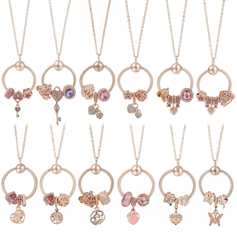 

European Fashion O-shaped Diy Crown Love Princess Pendant Necklace For Women,Wedding Girlfriend Lover Brand Necklace Women