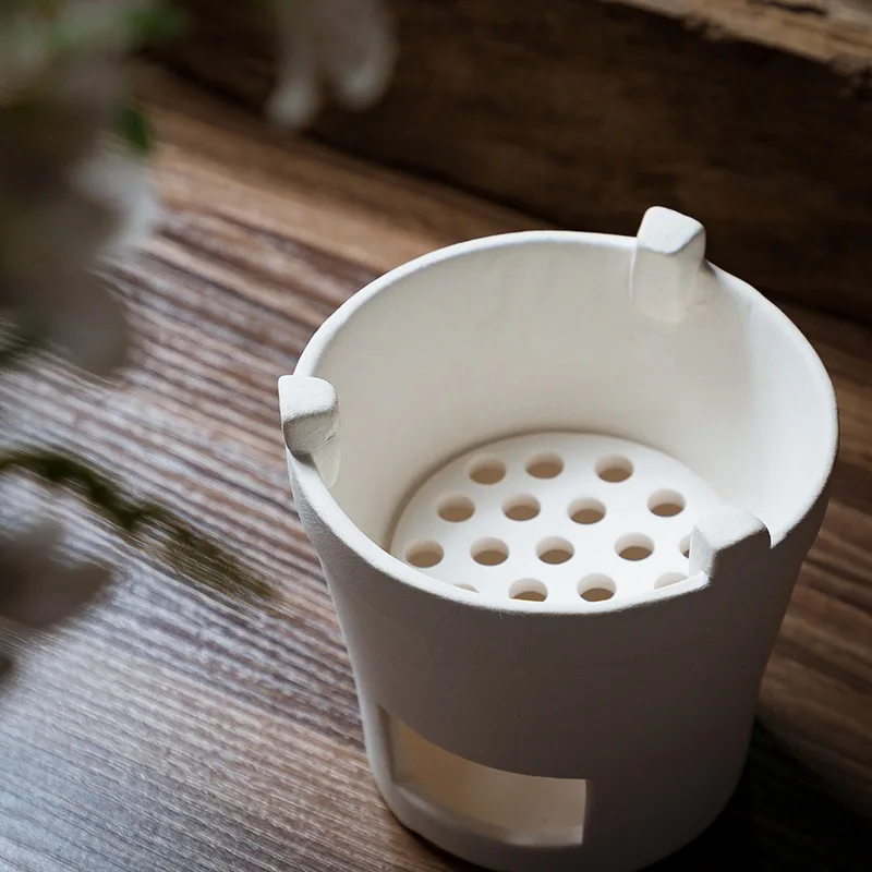 Винтажный подсвечник грелка для чая белая глина мини-плита чайник нагреватель