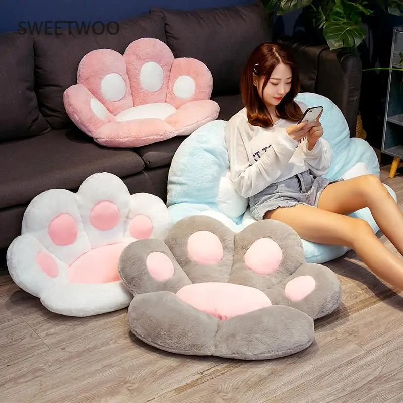 

Cute Cat Bear Paw Chair Seat Cushion Stuffed Plush Soft Paw Pillows Animal Sofa Indoor Floor Bed Home Decor Children Gifts 1Pcs