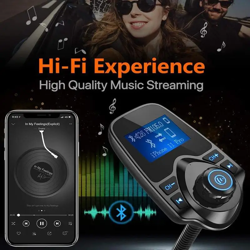 Беспроводной автомобильный Bluetooth-адаптер для FM-передатчика w1.44-дюймовый C8P0 |
