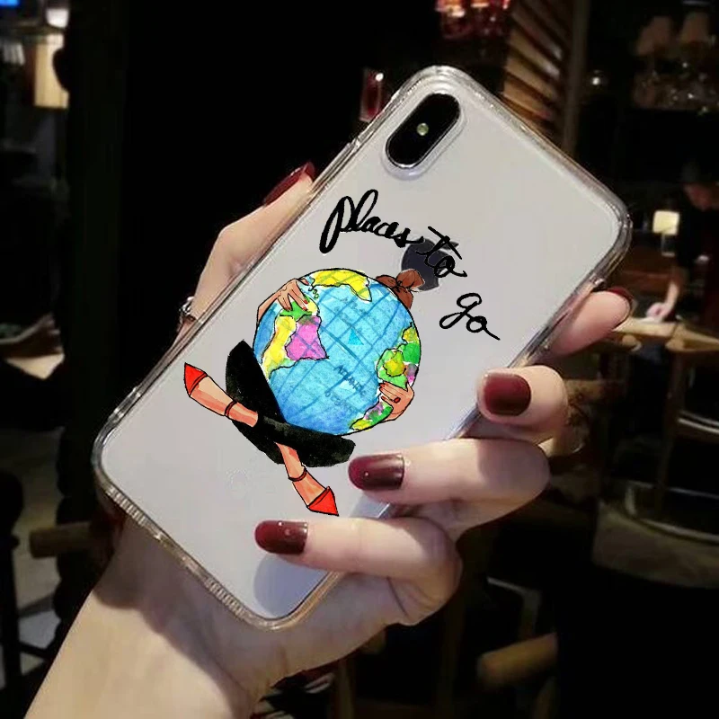 Чехол для телефона с картой мира мягкий силиконовый чехол из ТПУ iphone Xs MAX XR X 5 6 6s 7