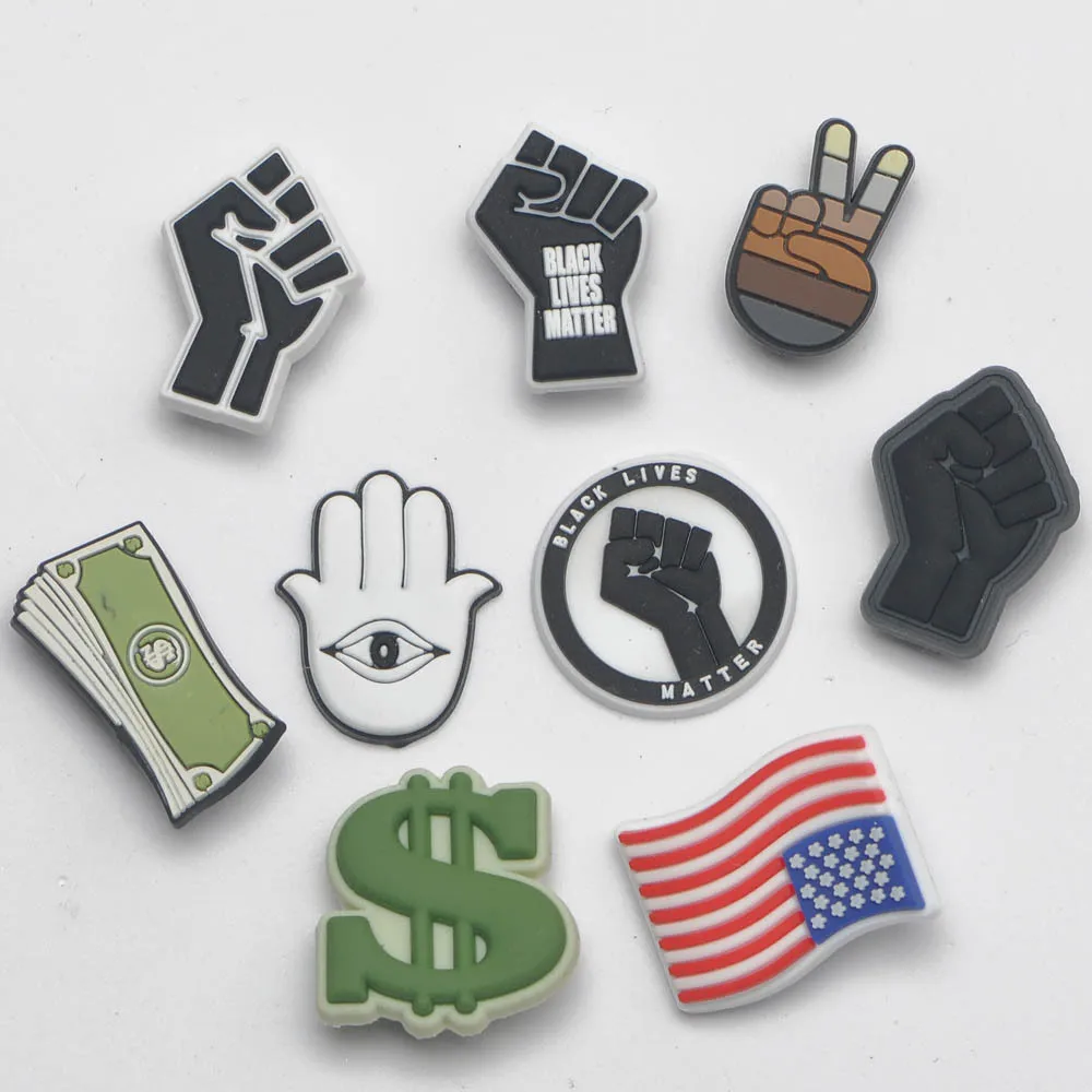 New Arrival 1PCS National Flag Croc Charms PVC  Shoes Decoration For Crock Accessories For Kids Adults Party Gifts