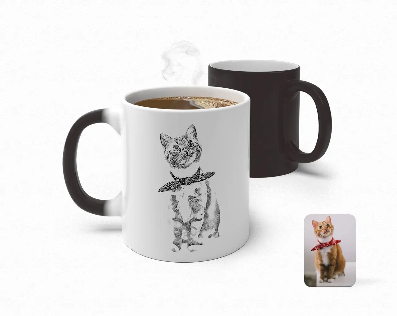 

Оригинальные Размеры уголь кошка карикатура волшебная кружка Bardak-1