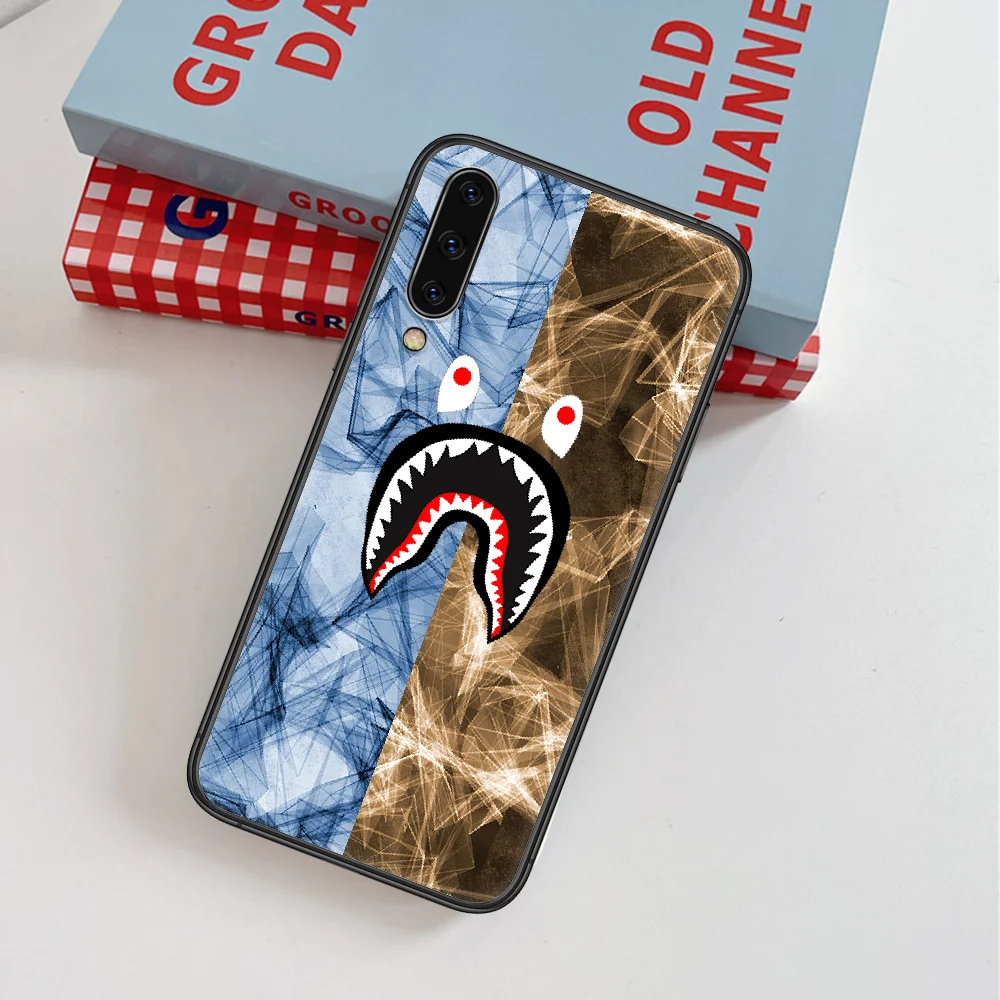 

Bepe Shark Trend Brand Phone Case For Samsung Galaxy Note S 8 9 10 20 Plus E Lite Uitra black Shell Painting Cover Silicone