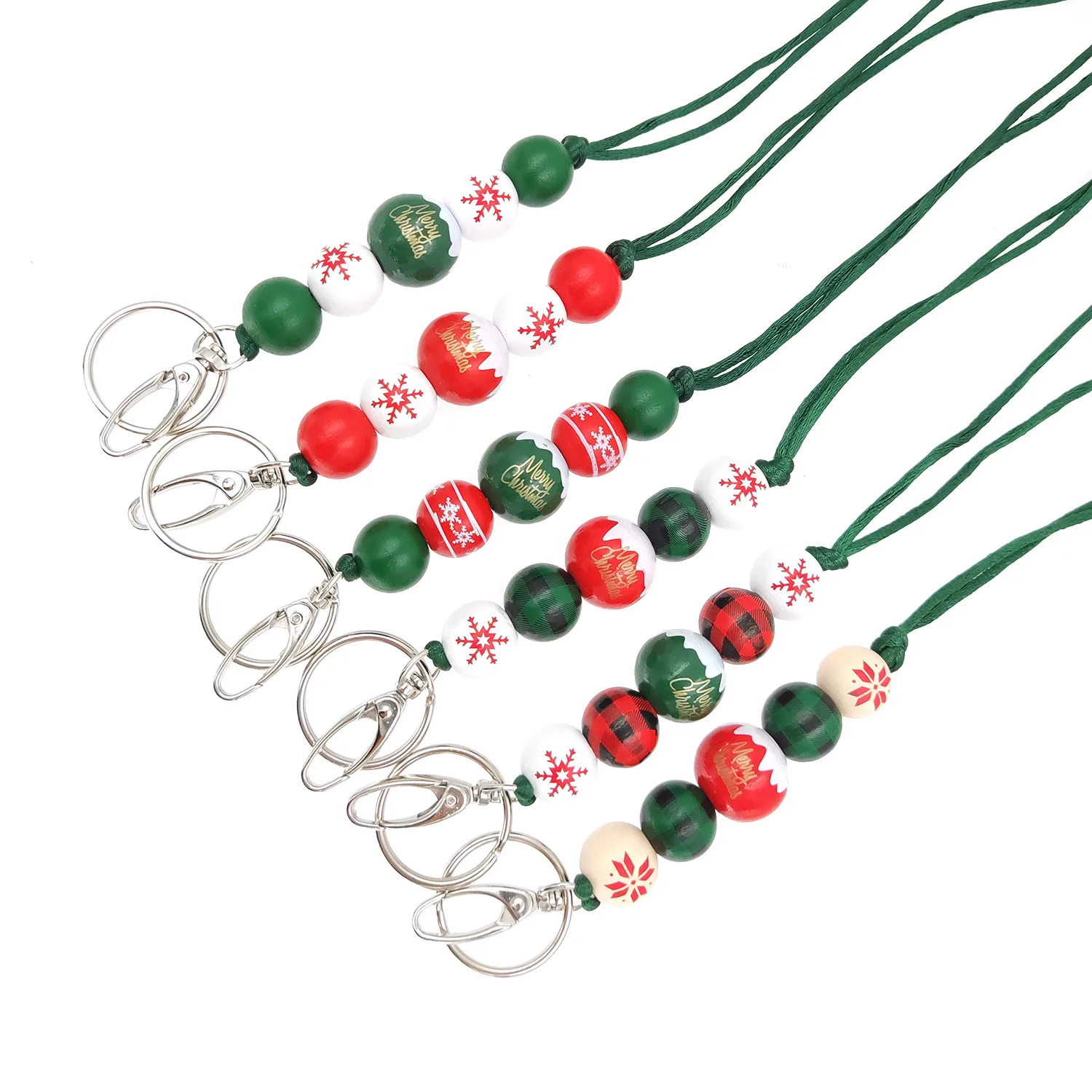 

Christmas Lanyard Badge Clip Key Easy Pull Buckle Work Card Long Necklace Mobile Phone Hanging Chain Festival Gift For Women