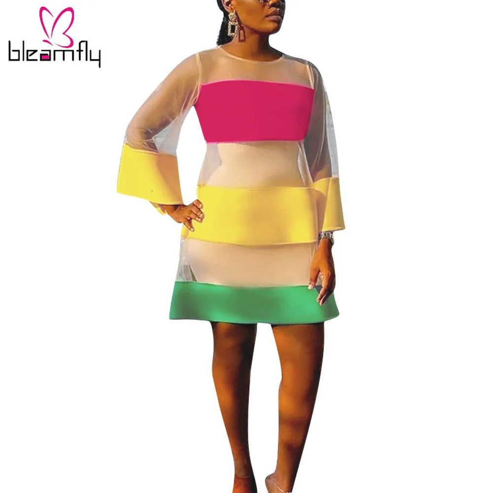 2019 женское летнее разноцветное мини повседневное пляжное платье трапециевидной