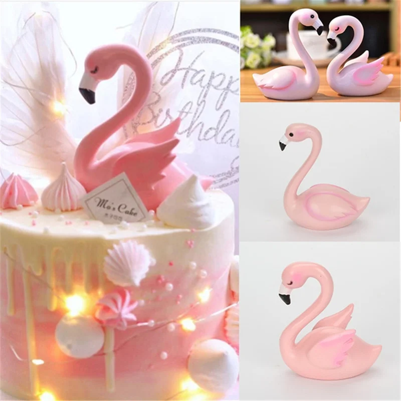 Pink Flamingo Cake Decoration Acrylic Cake Topper Birthday Party Decoration Wedding Dessert Mother's Day Gift Hawaii Party Decor