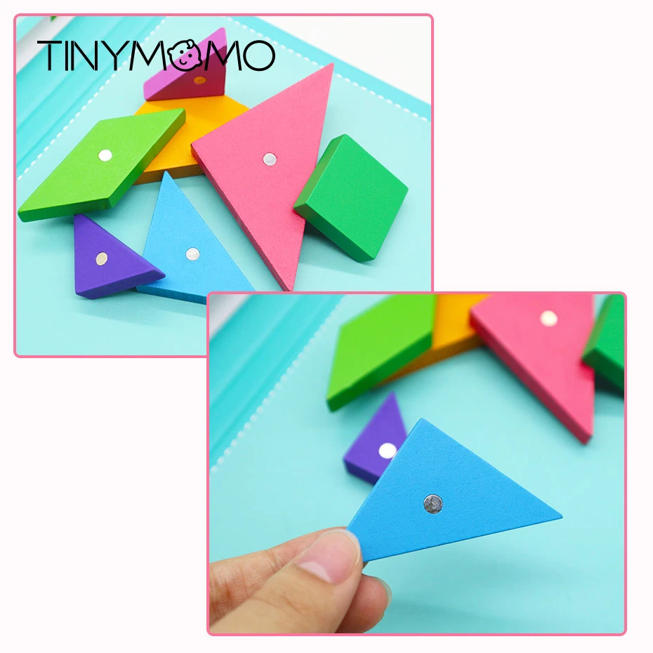 Магнитные 3D головоломки Tangram игра Монтессори Обучающие Настольные игры для
