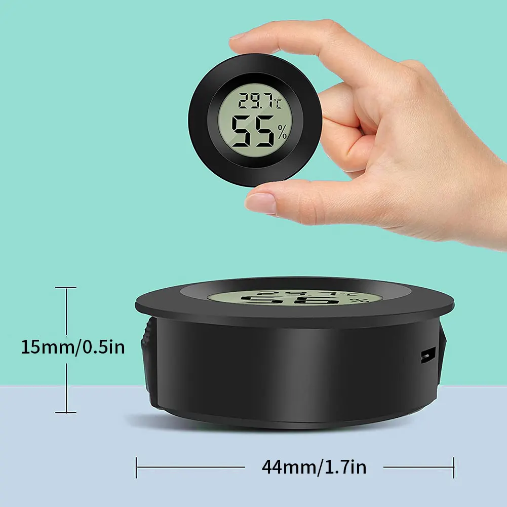 

3PCS Mini Digital Temperature Gauge Hygrometer Gauge Outdoor Garden Thermometer Hygrometer Sensor Humidity Meter Round Shape
