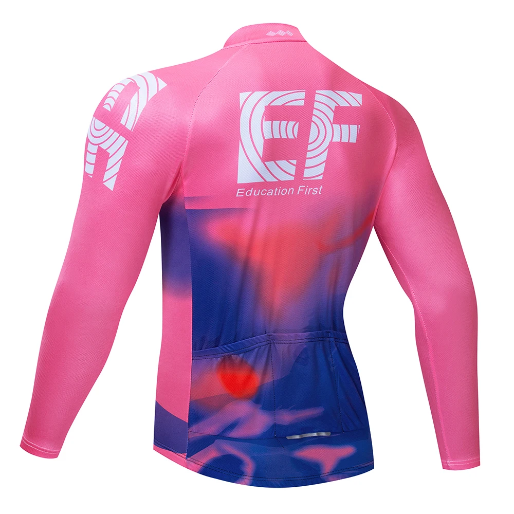 Мужская велосипедная футболка с длинным рукавом EF 2020 дышащая быстросохнущая