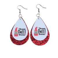 faux leather earrings cupid for gnomes sweet love heart teardrop wine is my valentines day