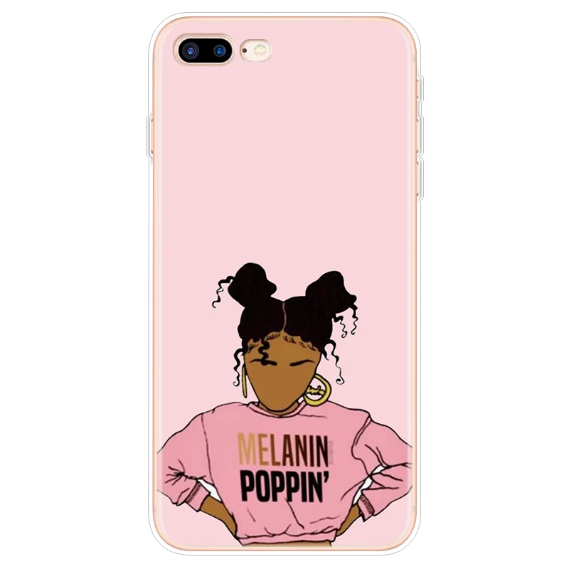 

Black Girl Melanin Poppin Aba Case For iPhone 8Plus Case For iPhone 6 6S 7 8 Plus Cover For iPhone XR 11 Pro XS Max X SE 2 2020