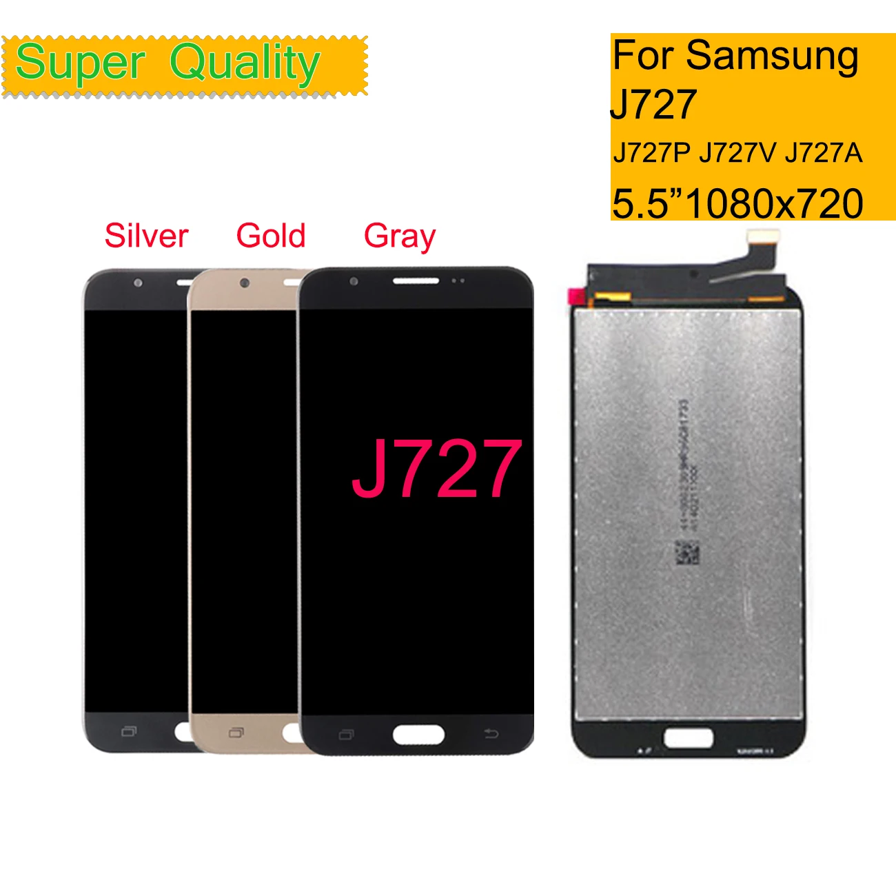 Pantalla LCD t&aacute;ctil para m&oacute;vil, montaje de digitalizador de repuesto para Samsung Galaxy J7 2017, J727P, J727V, J727A, J727, 10 unids/lote-0