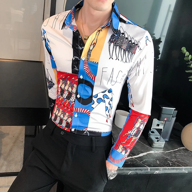 

Рубашка мужская приталенная, смокинг, длинный рукав, универсальная уличная одежда, в британском стиле, 2XL, Осень-зима