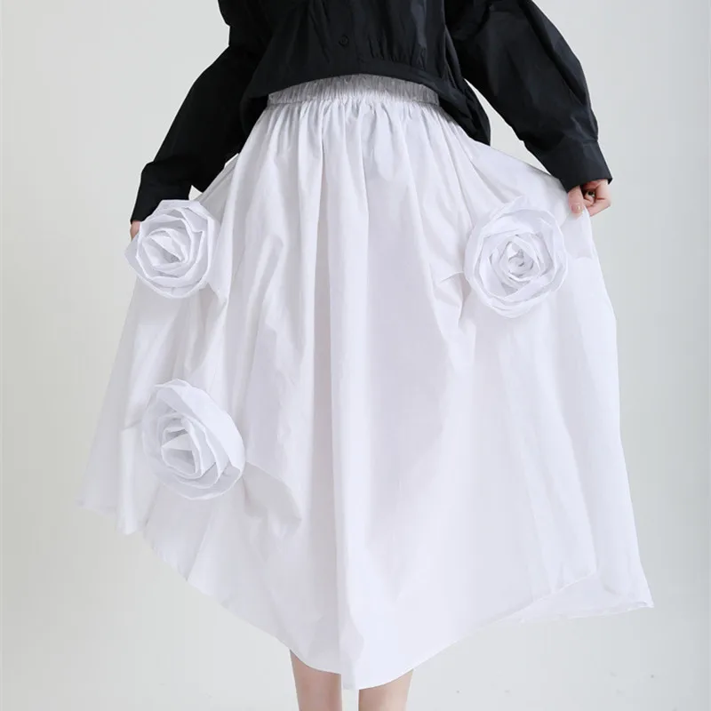 

Женская Асимметричная плиссированная юбка, белая Пышная юбка с высокой талией, весна-осень 2021