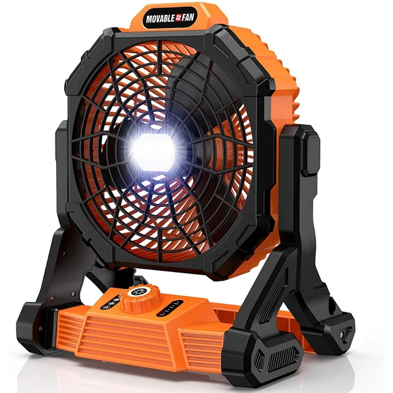 

Outdoor Portable Camping Tent Fan with LED Light 7800mAh Battery Solar Powered Rechargeable Rotation Lantern with Hook Picnic