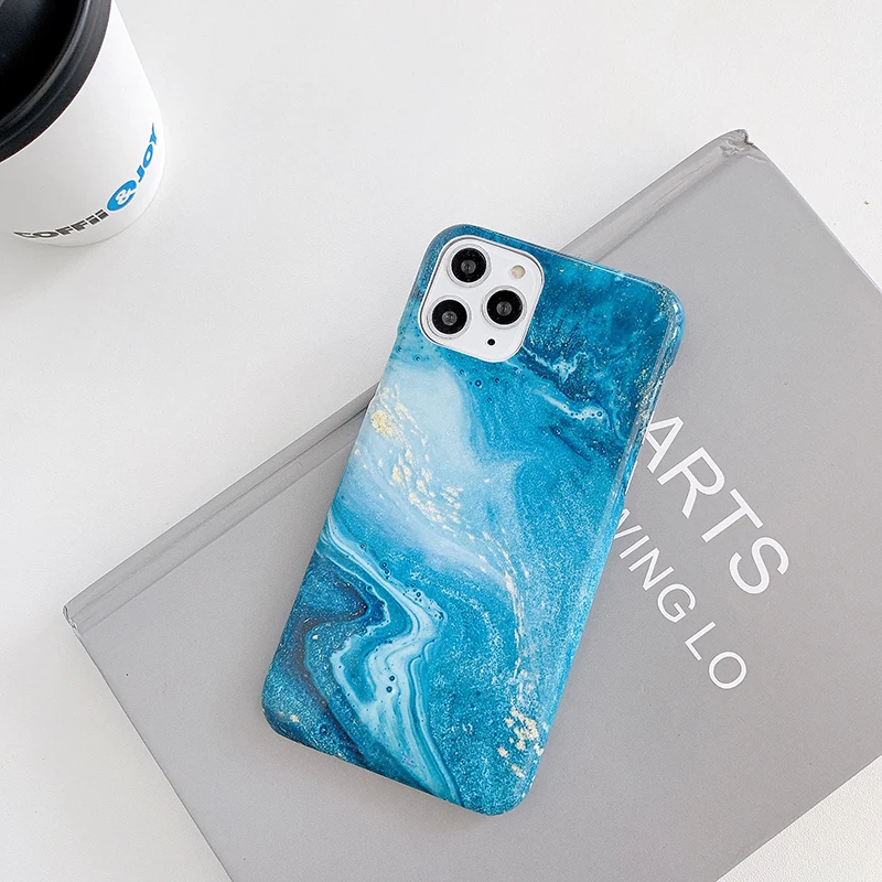 

Marble Case For iPhone 11 Pro Max Jade Gold Crack IMD Slim Back Phone Cover For iPhone 11 XS Max XR X 7 8 6s 6 Plus Case
