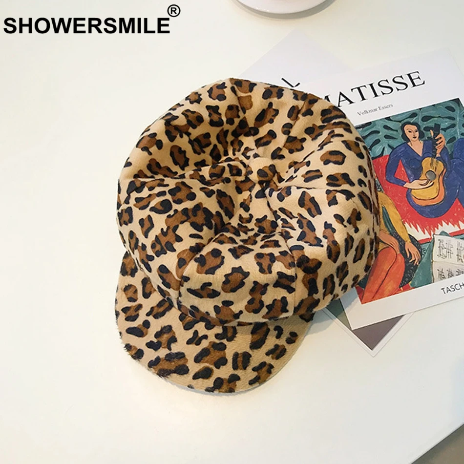 SHOWERSMILE кепки газетчика зимняя хлопковая восьмиугольная шляпа Женская