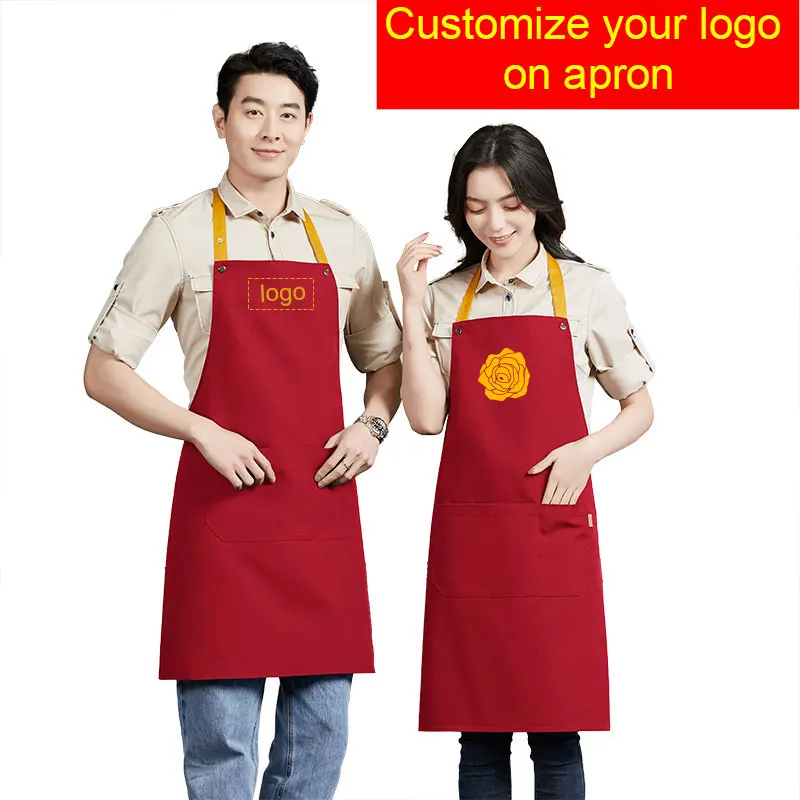 

Custom Unisex Hotel Waiter Apron Wear-Resistant Work Apron Kitchen Apron Chef Apron For Men Printed Apron Or Embroidered Apron