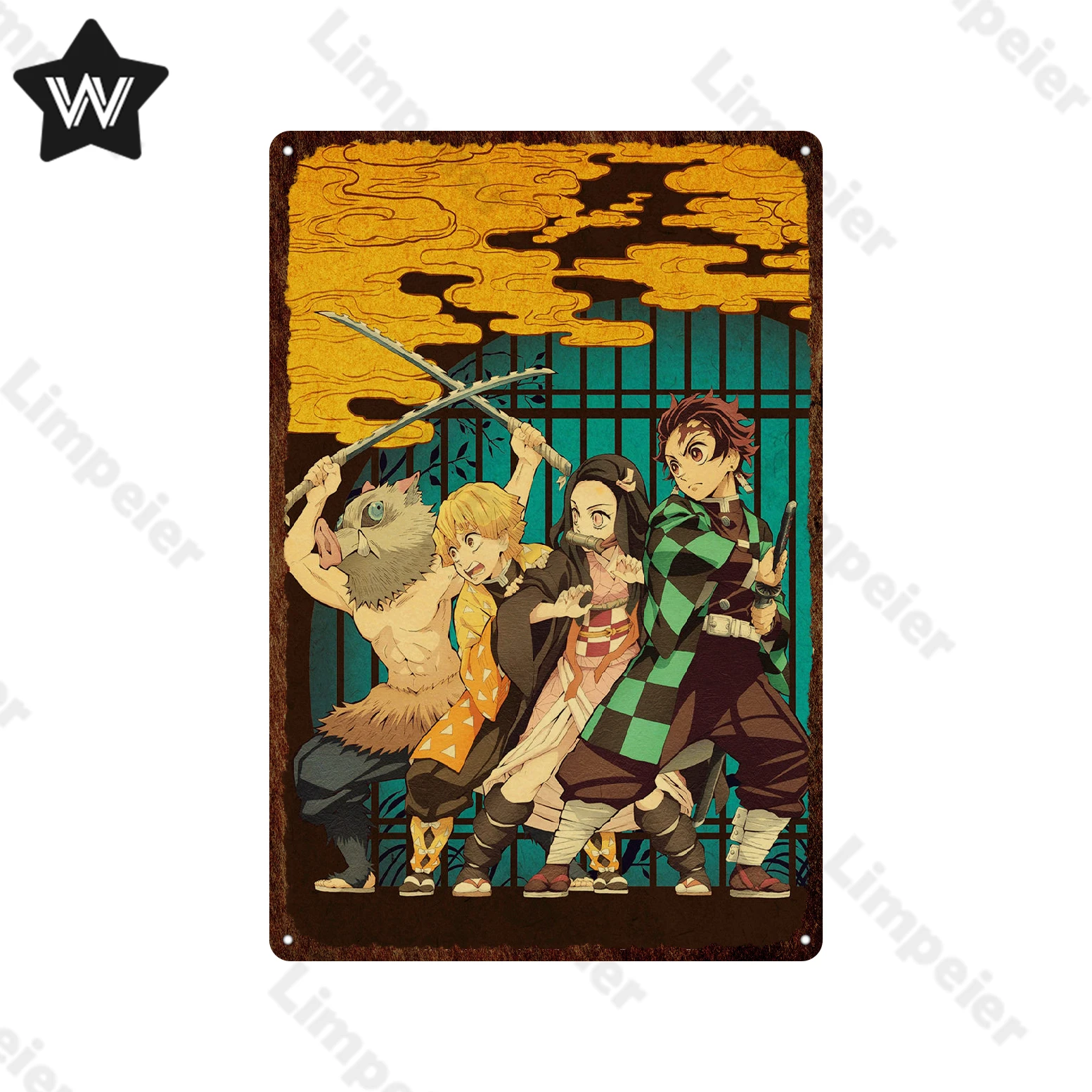 Винтажное украшение в стиле японского аниме яркий знак ретро лидер продаж