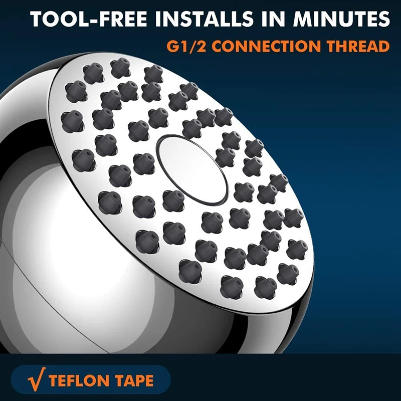 

Silver High-Pressure Shower Head 3 Inches Anti-Clogging Leak-Proof Fixed Chrome Shower Head