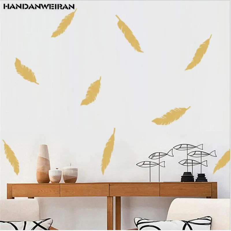 12 шт./упак. 20*30 см Великолепные Перья простой наклейки на стену Детская комната