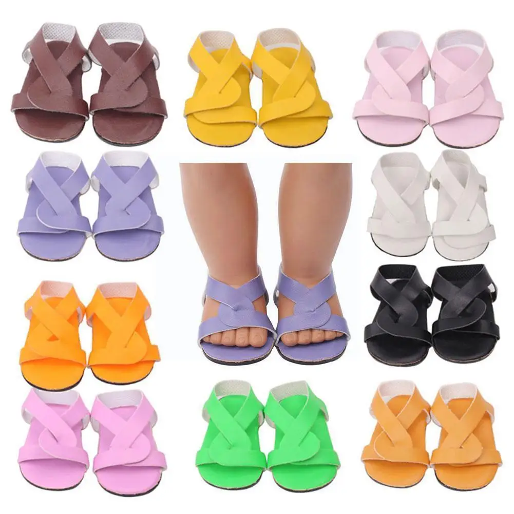 

18 Inch Girl Leather Sandal Shoes Sandals Shoes Leather Gift Summer Accessories Children Sandals Toddler Shoes Gi J3W9