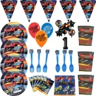 Машина Blaze and the Monster, украшения для дня рождения, баннер, бумажные чашки, соломинки, воздушные шары для мальчиков, Детские праздничные принадлежности