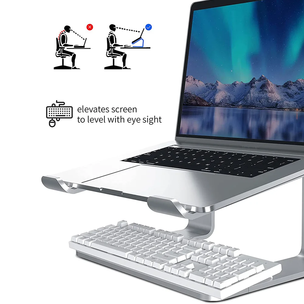 Алюминиевый Настольный держатель для ноутбука Macbook Pro iPad Air Mac Book M1 Dell HP Xiaomi - купить