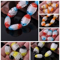 24x15mm flat oval handmade lampwork glass loose beads for jewelry making diy crafts findings